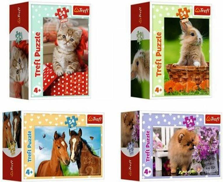 Пазл-mini "Милые животные" 54 элемента в коробке, 1 штука