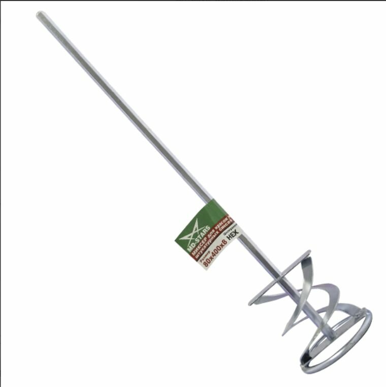 Мощная насадка для миксера по смешиванию смесей и краски MK 60х400х8 HEX(шестигранник)