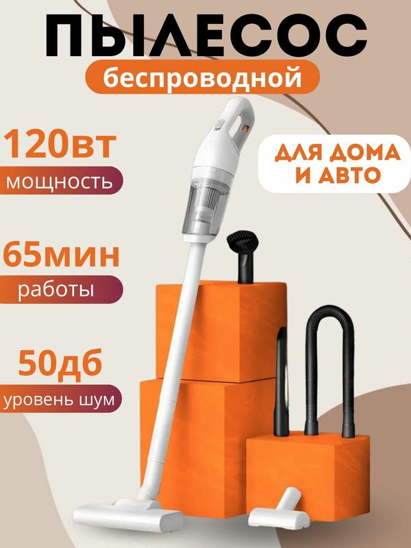 Пылесос беспроводной для дома и машин вертикальный