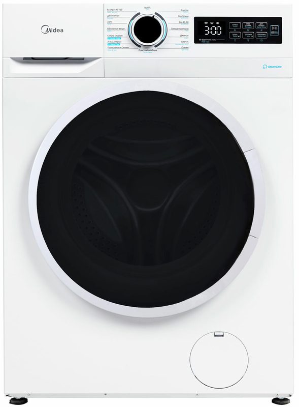 Стиральная машина MIDEA MF01610US40/W, фронтальная, пар, 14 программ стирки