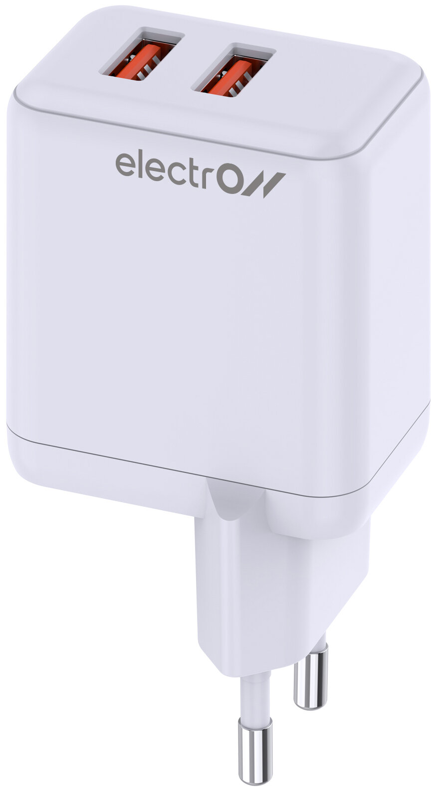 Сетевое зарядное устройство Electron 2*USB, 2.4A + QC3.0, 30Вт белый ELNPRO-AC-USB2AQC30)