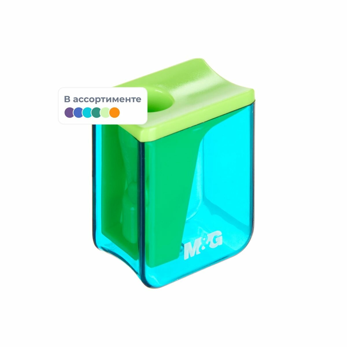 Точилка ручная пластиковая M&G (1 отверстие, с контейнером) (1963989), 1шт.
