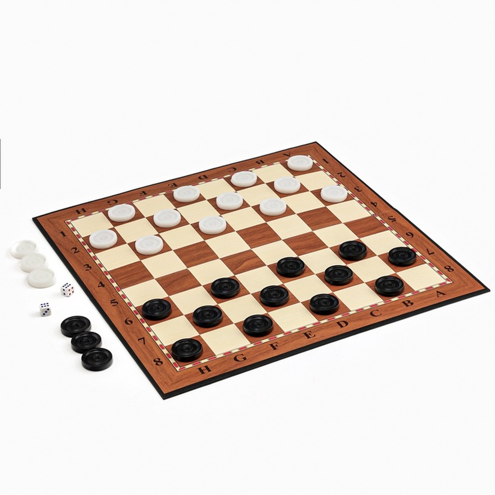 Шашки игра настольная, с доской 33 х 33 см, d-2.5 см, пластиковое поле