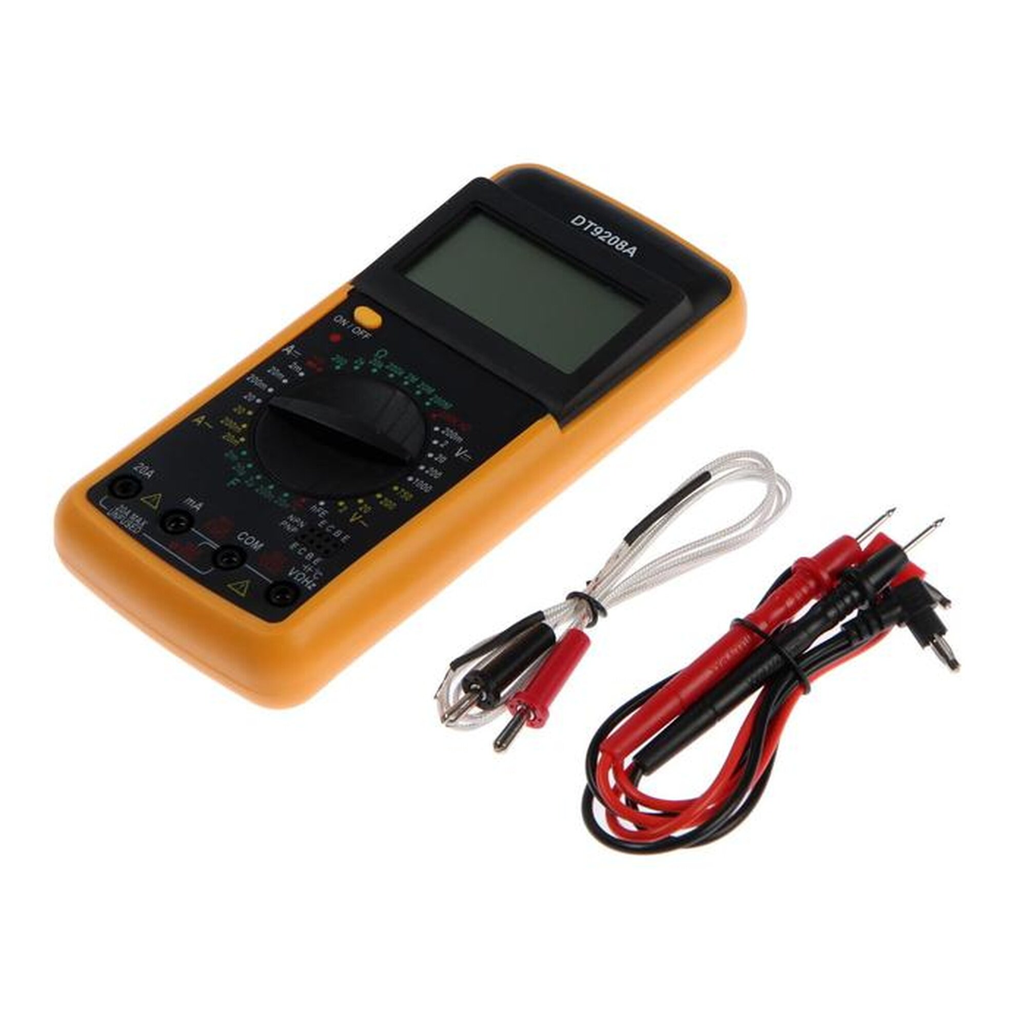 Мультиметр тундра DT-9208А, ACV/DCV, ACA/DCA, 200-200MΩ, 20nF-200mF, 40-400 °C, 200 kHz