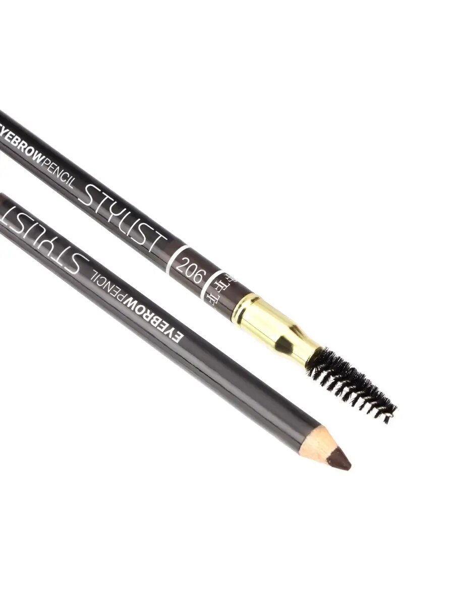 Для бровей с щеточкой Eyebrow Pencil Stylist 206 мягк. черн.