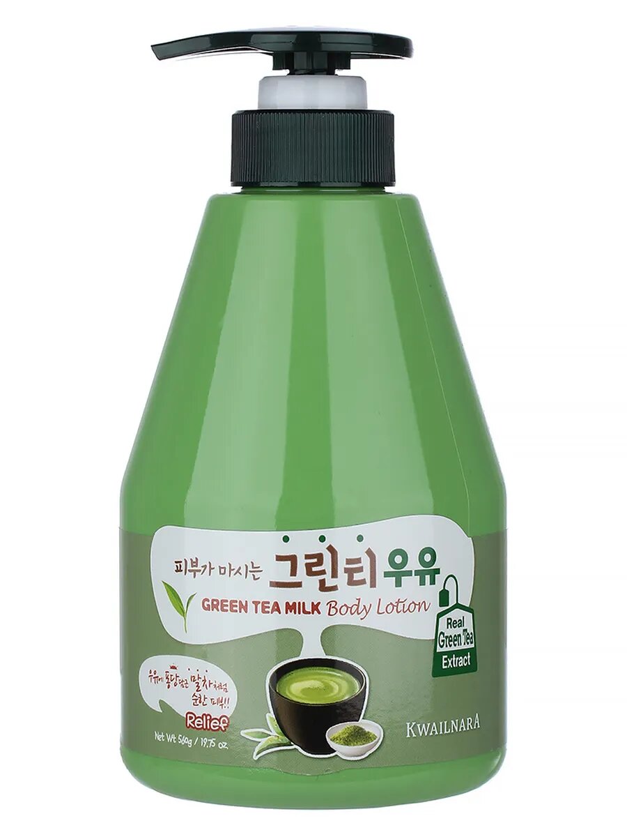 Лосьон для тела Welcos Kwailnara Green Tea Body Lotion, с ароматом зеленого чая, 560 г