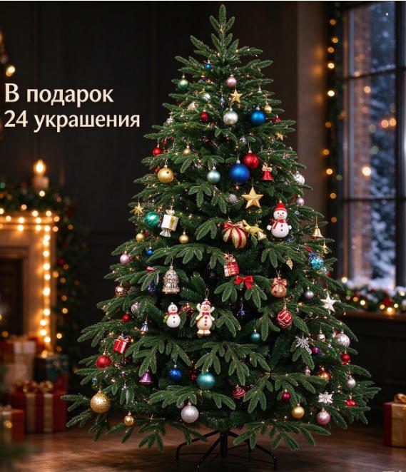 Елка искусственная Королева Леса Премиум литая, 180 см, ель,660 ветвей, конусная, для дома и офиса