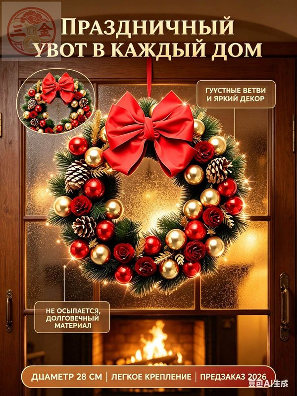 Венок ø28 см 1 шт белый