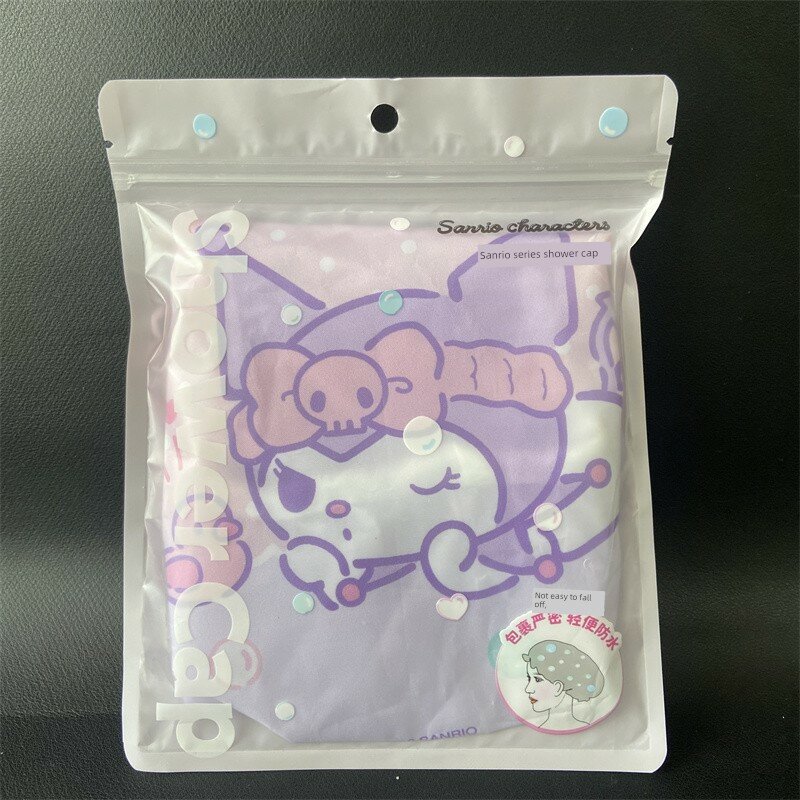 Шапочка для душа Miniso Sanrio Kuromi, водонепроницаемая, утолщенная двойного слоя, для взрослых и детей