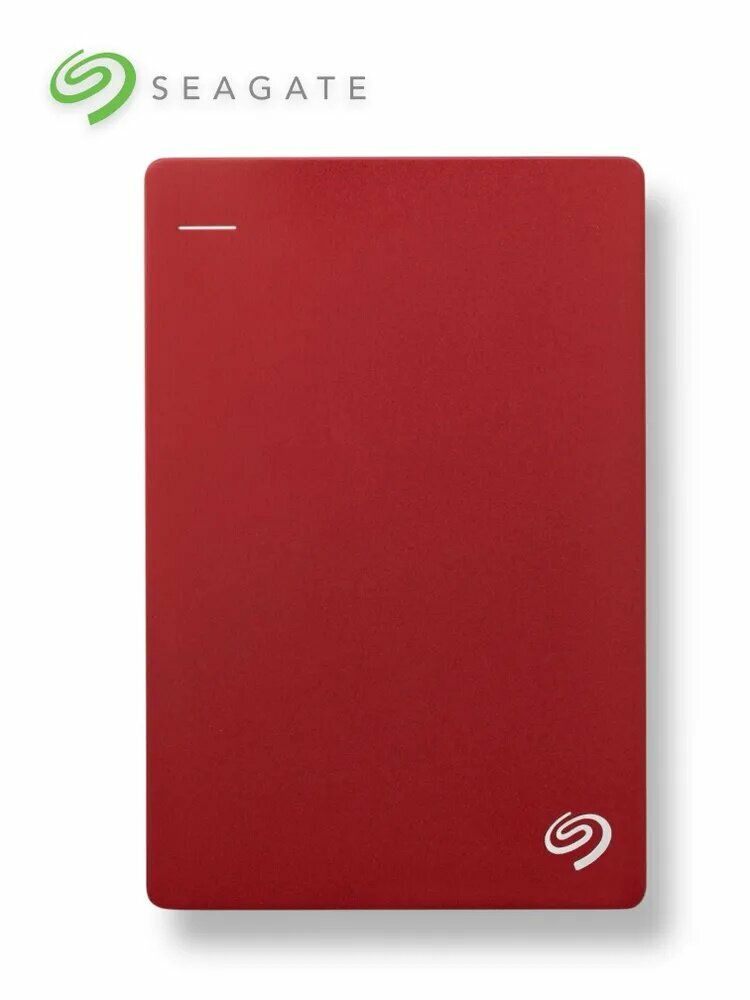 Внешний жесткий диск Seagate 1TB Backup Plus Slim, с кабелем, металл/пластик, красный