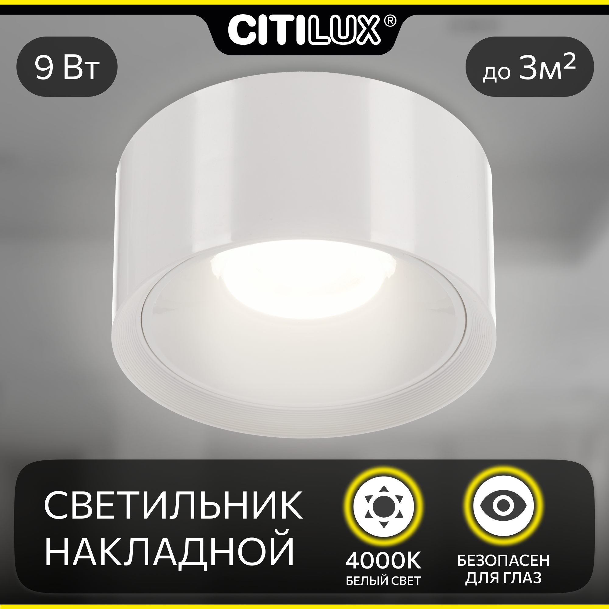 Светильник для дома накладной Citilux ROVER CL743090N, цвет арматуры белый