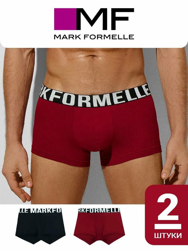 Трусы MARK FORMELLE для мужчин, комплект из 2 шт., размер 106-116, черный, красный