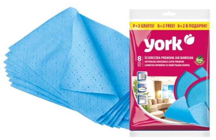 York Салфетка премиум из вискозы сверхвлаговпитывающая 10 шт, 35*50 см