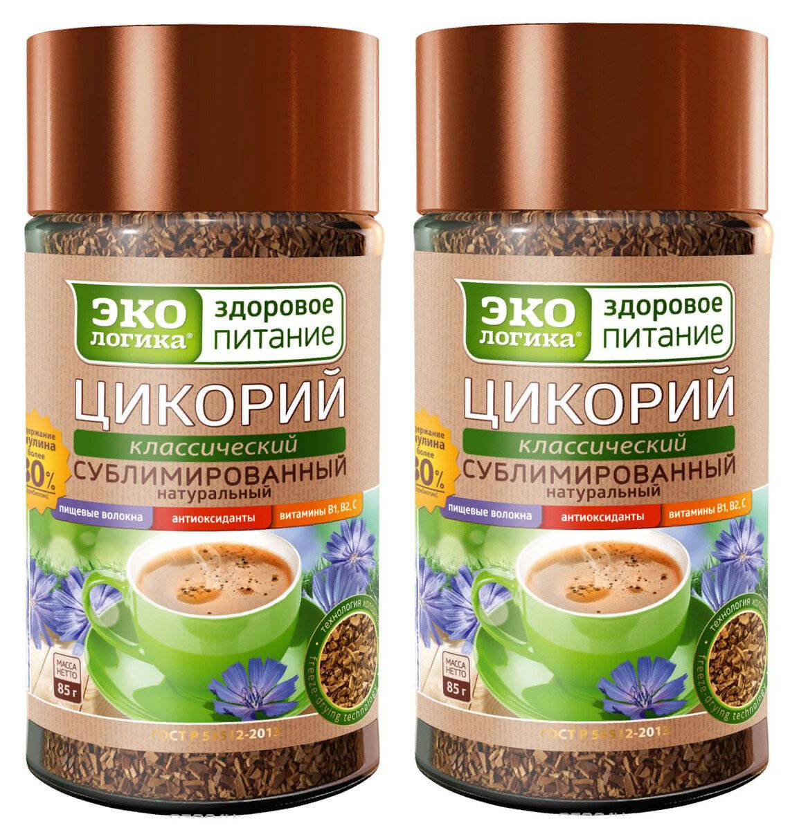 Экологика цикорий сублимированный в банке, 85 г, (Набор из 2 шт)