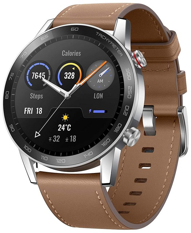 Умные часы HONOR MagicWatch 2 46 мм GPS, кожаный ремешок, льняной коричневый