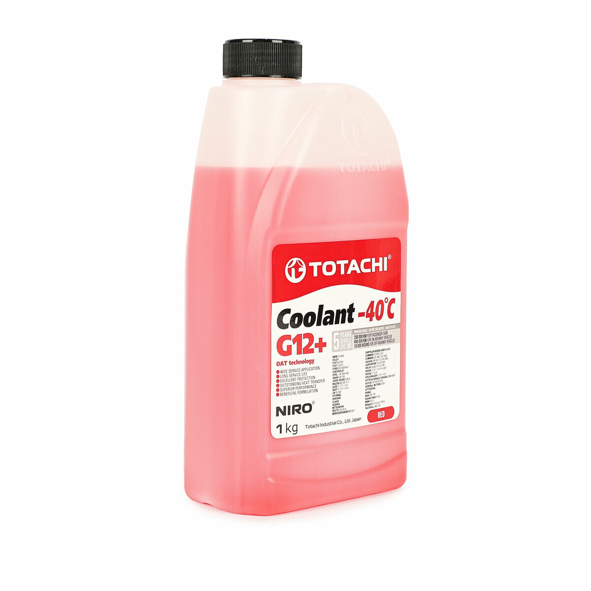 Жидкость Охлаждающая Низкозамерзающая Totachi Niro Coolant Red -40C G12+ 1Кг(Totachi 43101)