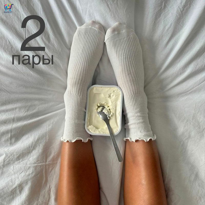 Носки , комплект, 2 пары, размер 36-41, белый