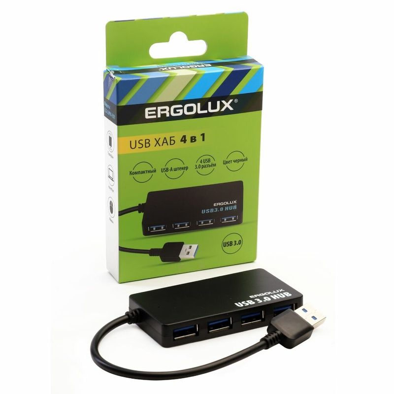 USB хаб разветвитель 4 порта с выключателями USB 3.0 для компьютера и ноутбука Type-C