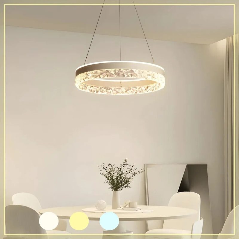 Люстра House Hallow Infinity Crystal LED с пультом ДУ, серебристый, для гостиной и спальни, площадь 15 м²