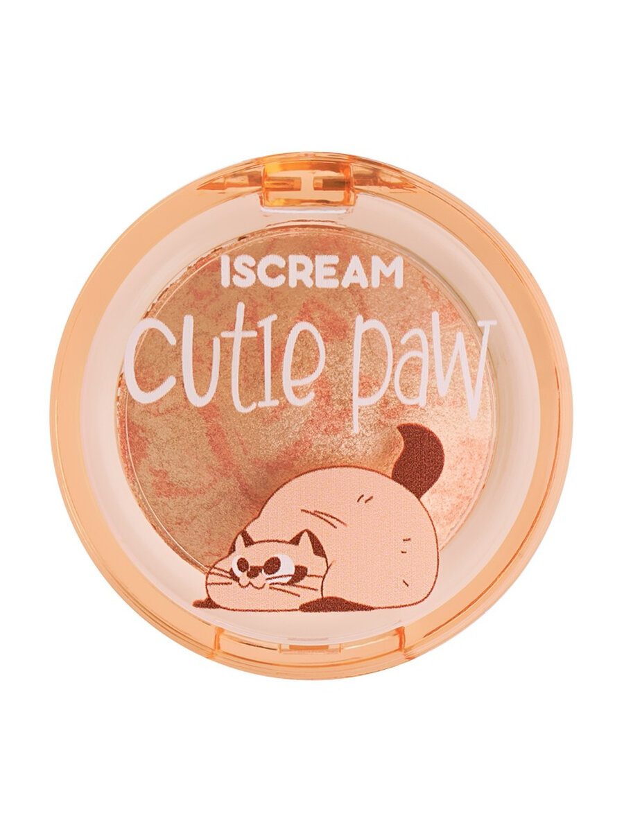 Хайлайтер ISCREAM "CUTIE PAW", для лица, тон 4, золотистый, сухой