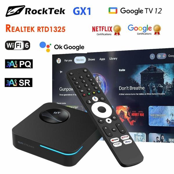 Смарт ТВ приставка RockTek GX1 4ГБ/32ГБ Realtek1325 Google TV 12 Медиаплеер
