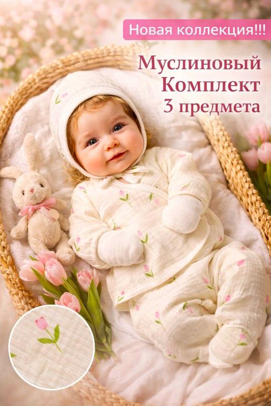 Комплект одежды , размер 56, бежевый, розовый, зеленый
