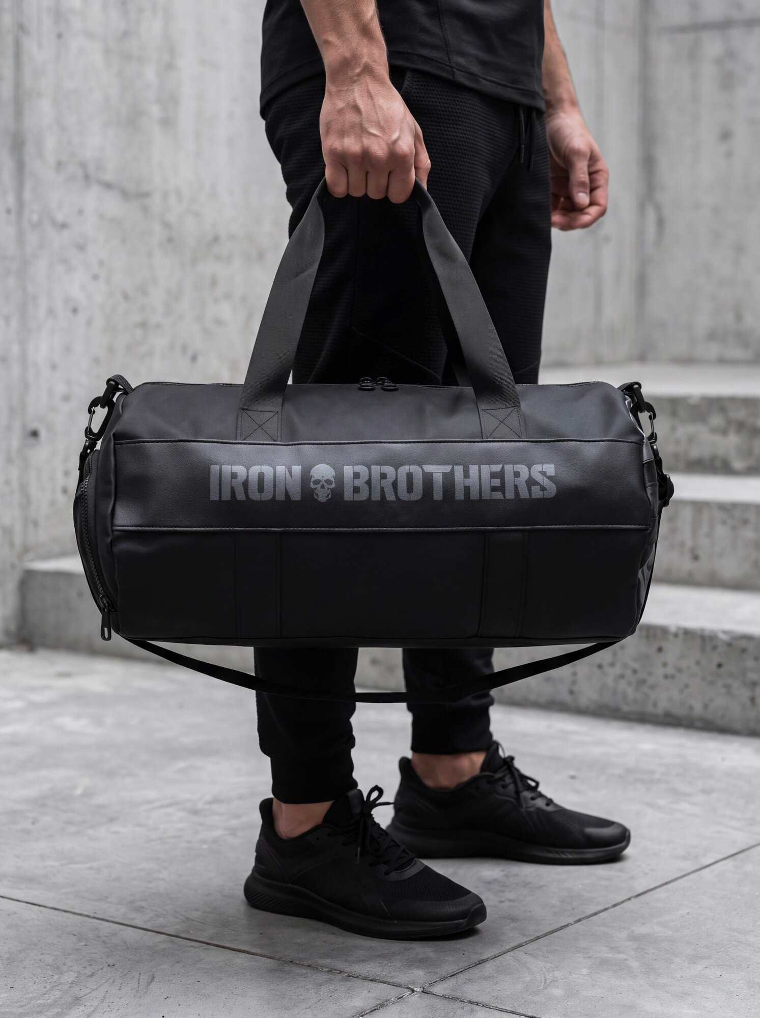 Сумка спортивная IRON BROTHERS, 19 л, 19х22х46 см, ручная кладь, черный