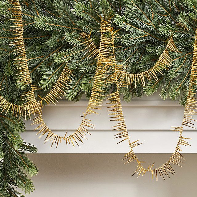 Бусы на елку Винтажная бахрома 270 см, золотой, пластиковые, Winter Deco, 1001145