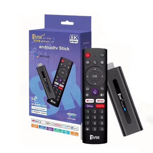 TV98 ATV Mini TV Stick Android 14 TV Stick HDR Set Top Box 8K Video WiFi 2.4/5G потоковое Smart TV Box для сетевого медиаплеера