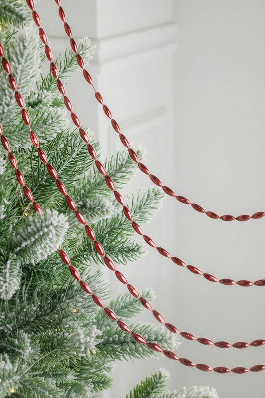 Бусы на ёлку шейни шарм, пластик, бургунди, 270 см, Винтер Деко (Winter Deco) 1001131