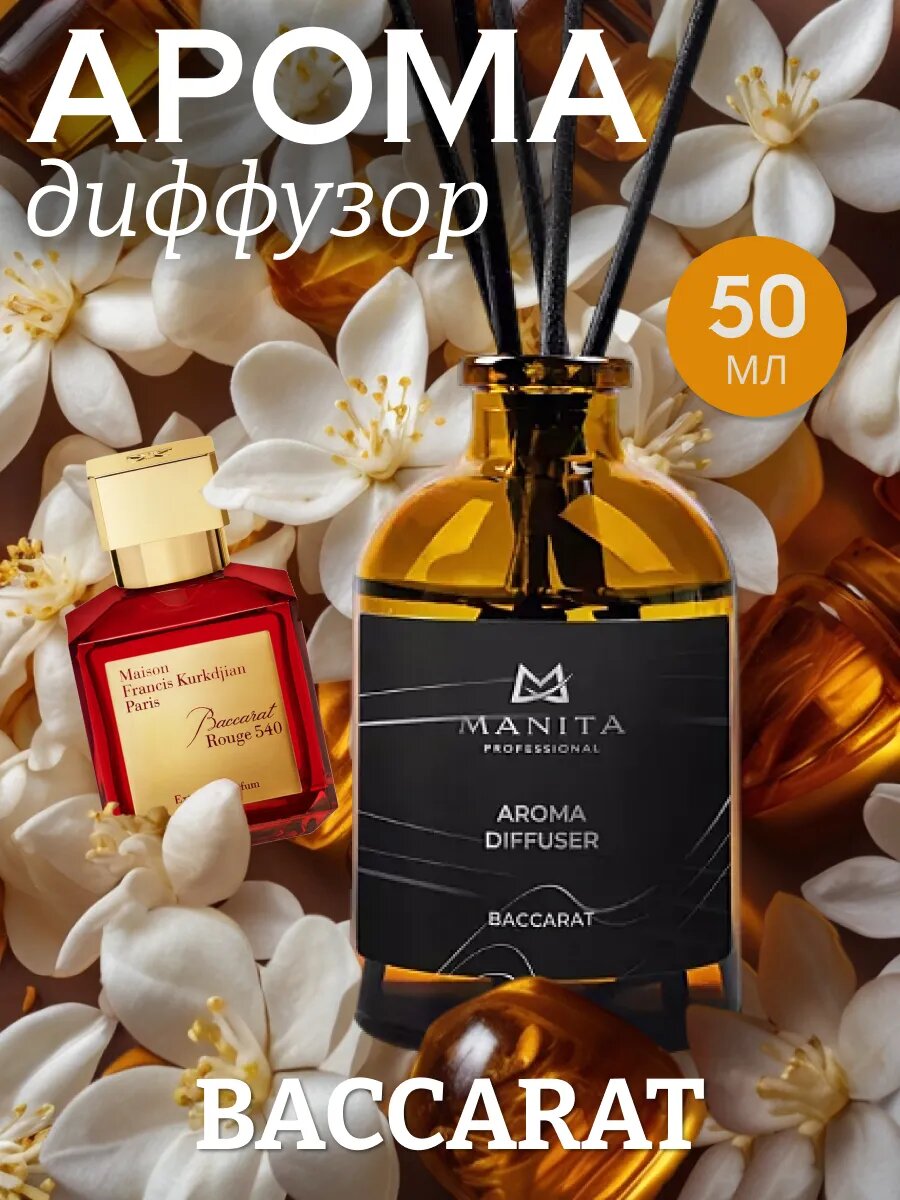 Диффузор для дома MANITA, с палочками, древесный аромат, 50 мл