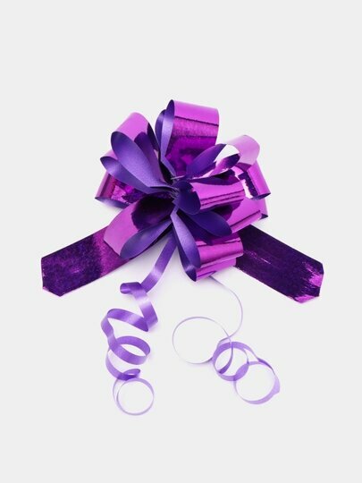 Бант ( 1 шт.) диаметр 15 см, для подарка , подарочный бант, цвет: Фиолетовый