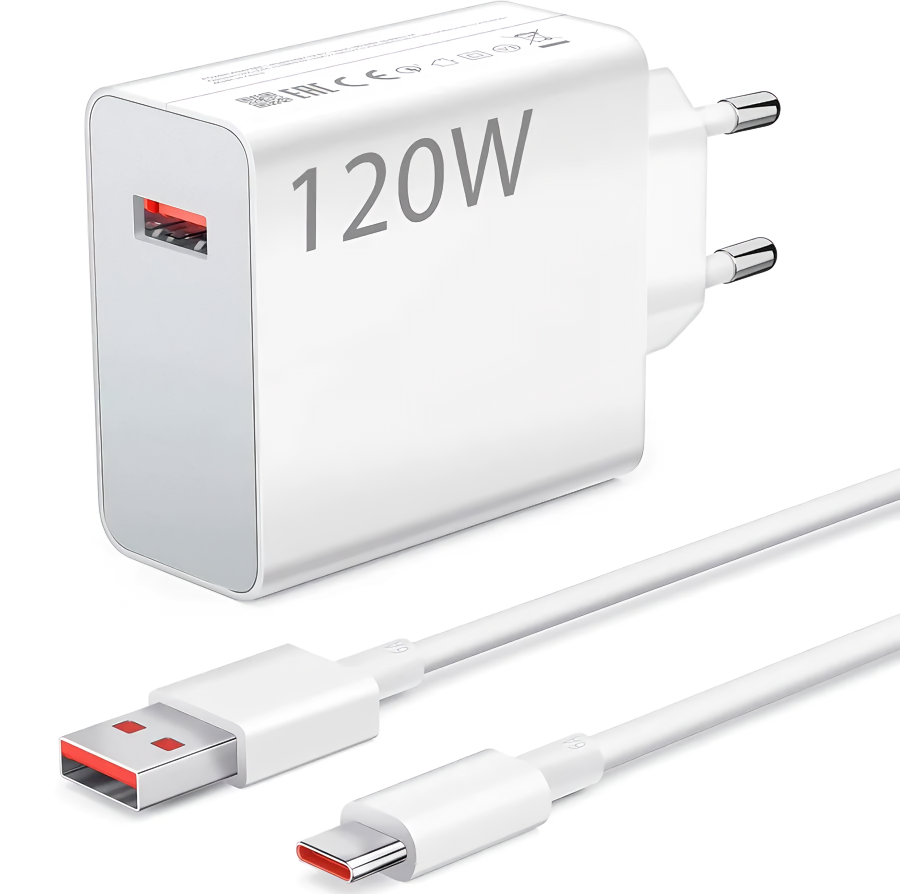 Быстрое зарядное устройство 120W для Xiaomi, Redmi, Realme, Samsung, Honor, Huawei, VIVO, OPPO и многих других устройств