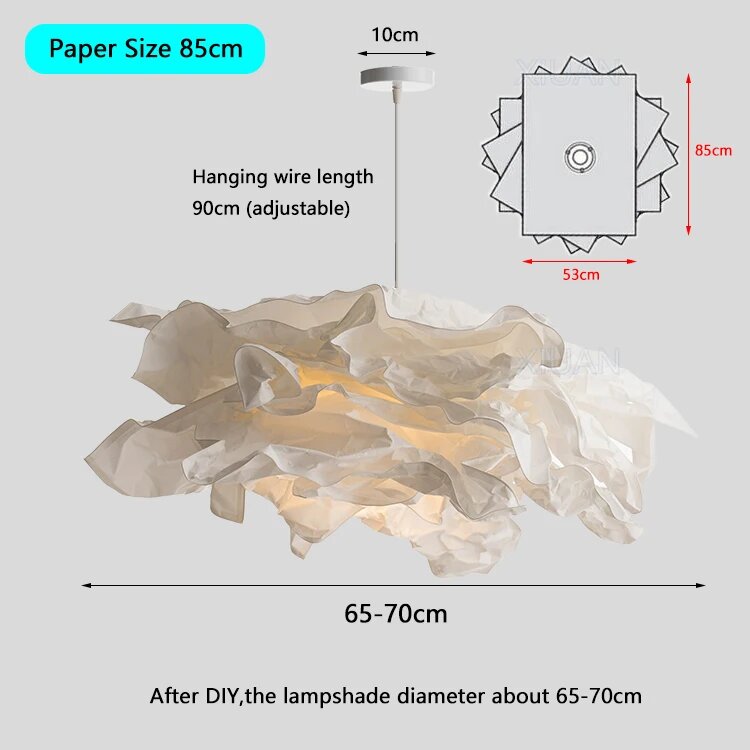 Подвесные светильники XIUAN из белой бумаги Paper size 85cm, 3 Color Temperature