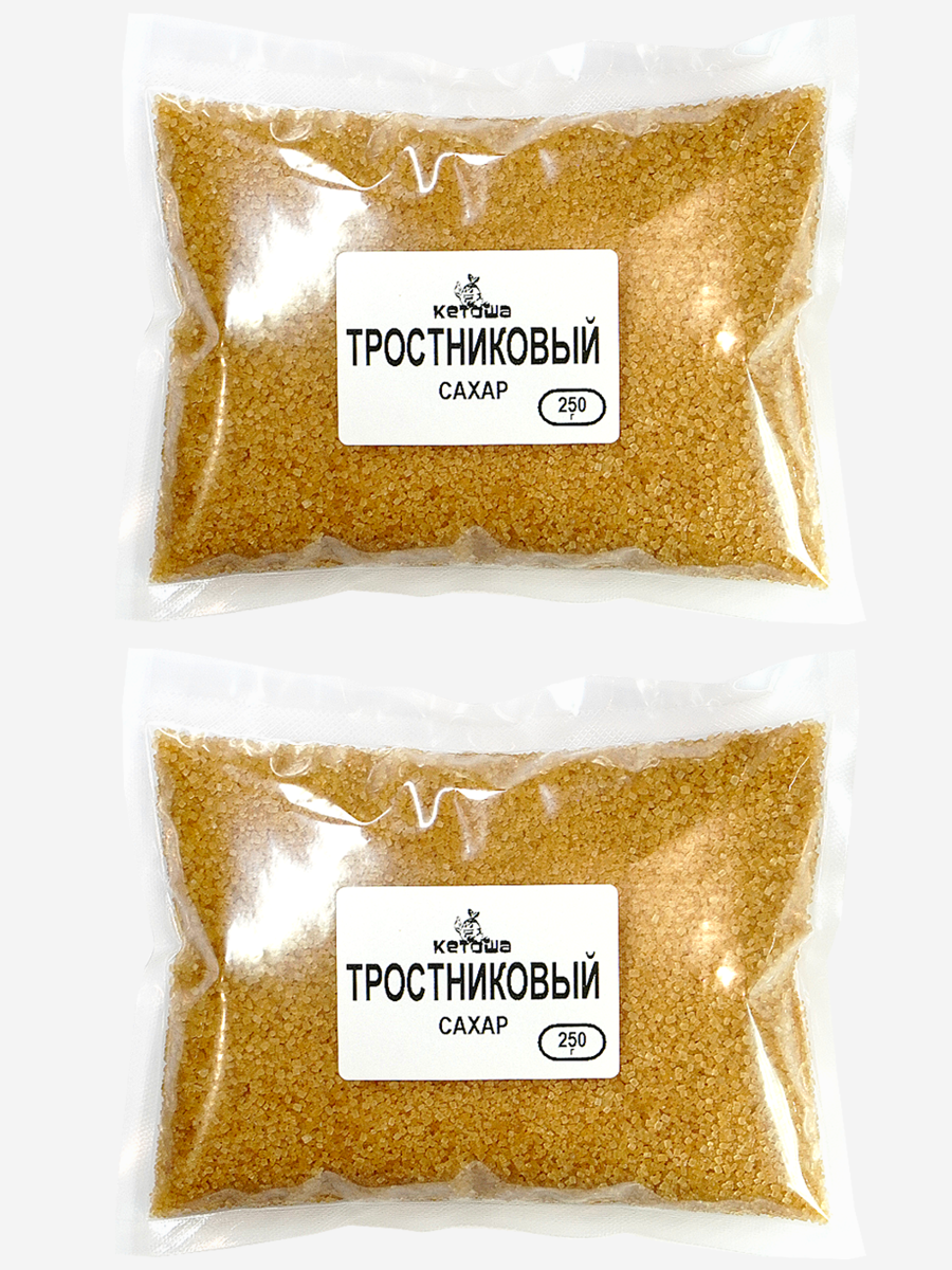 Тростниковый сахар нерафинированный 2 х 250 гр, коричневый сахар