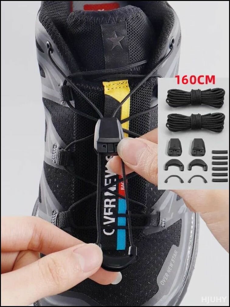 Сменные шнурки для Salomon Speedcross 6, черные, плоские, универсальные, для кроссовок и треккинга