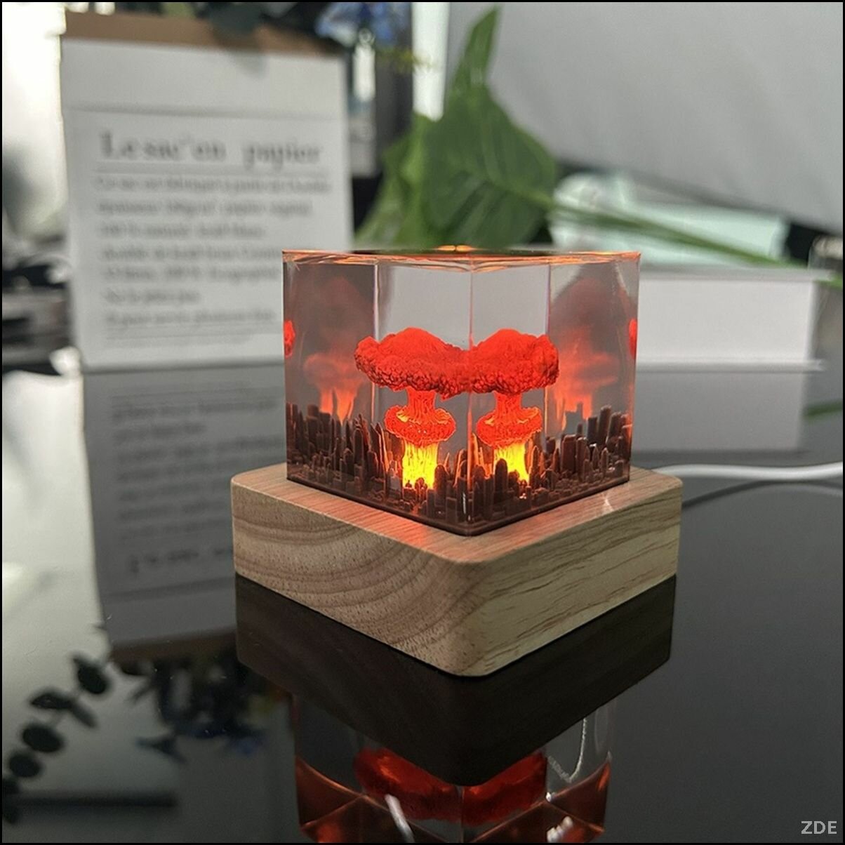 Ночник Лампа Ядерный Взрыв Грибовидное Облако 3D Печать USB Питание Декор Детская Комната