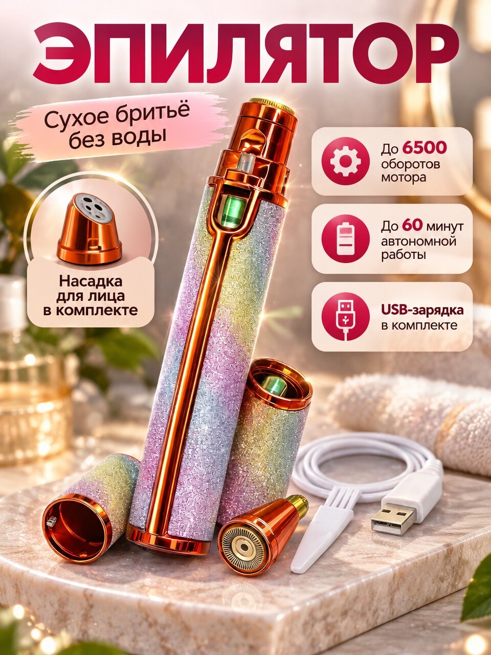 Эпилятор - триммер женский для удаления волос (для всего тела)