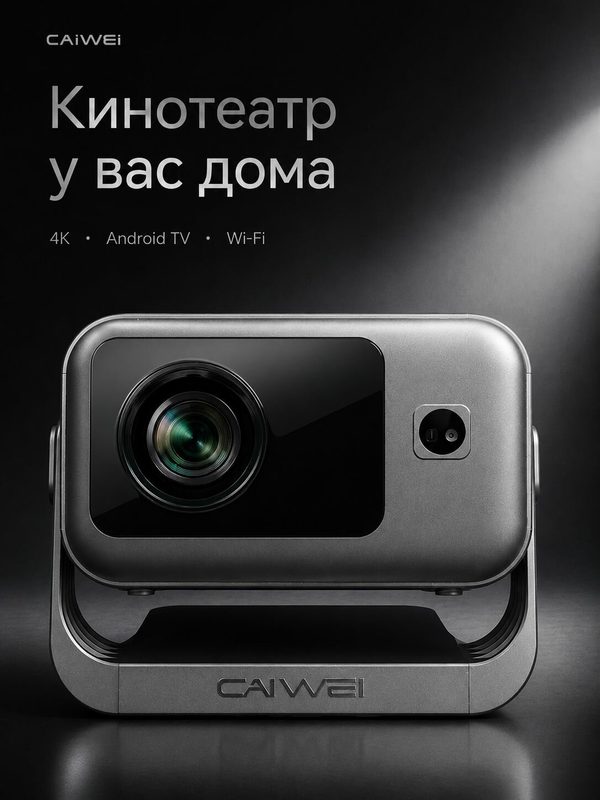 Проектор для фильмов Android CAIVVEI 888 Full-HD/ 4к
