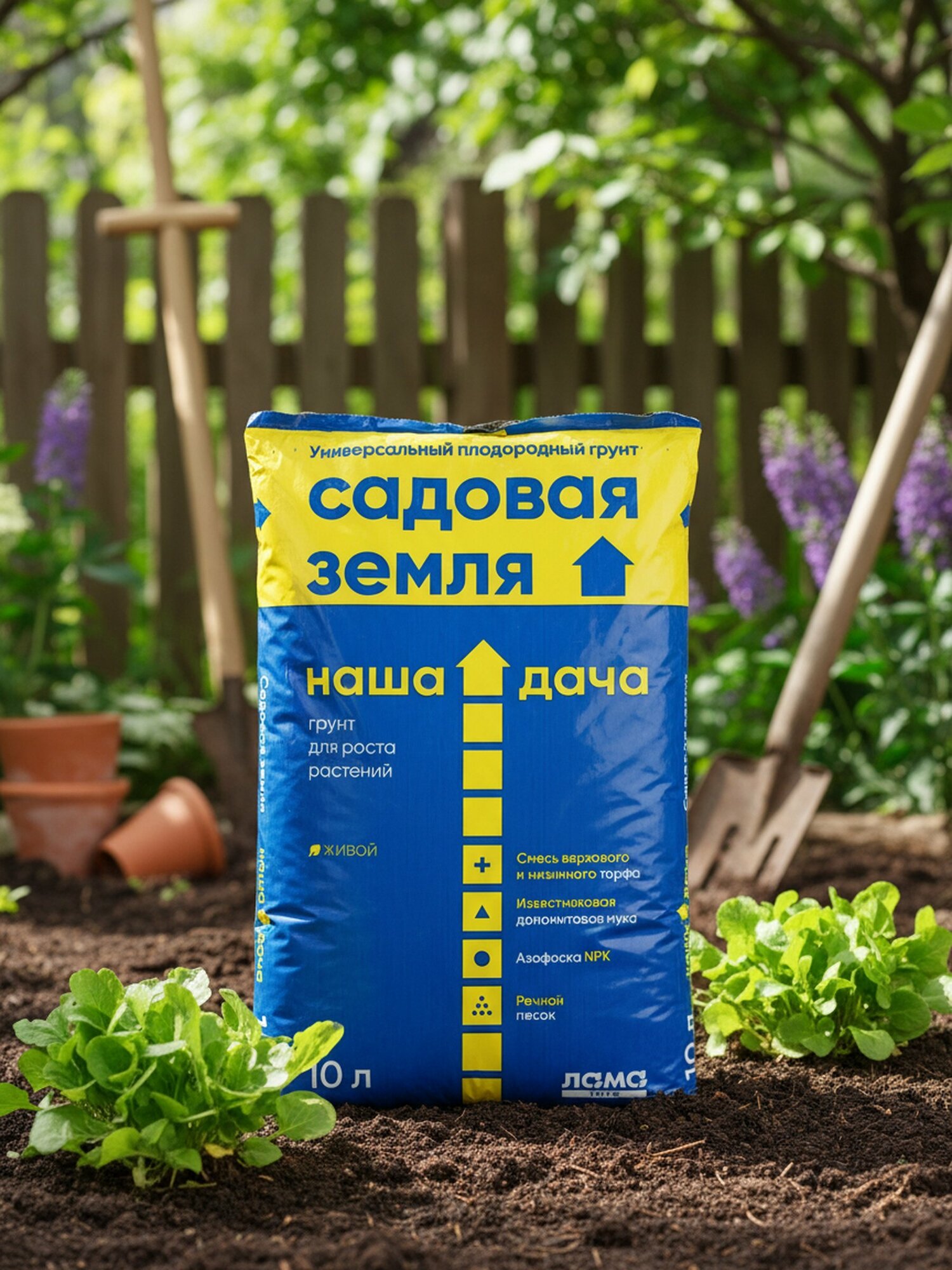 Грунт Наша Дача Садовая земля 10 л — универсальная почвосмесь для посадки и обогащения почвы в саду и огороде