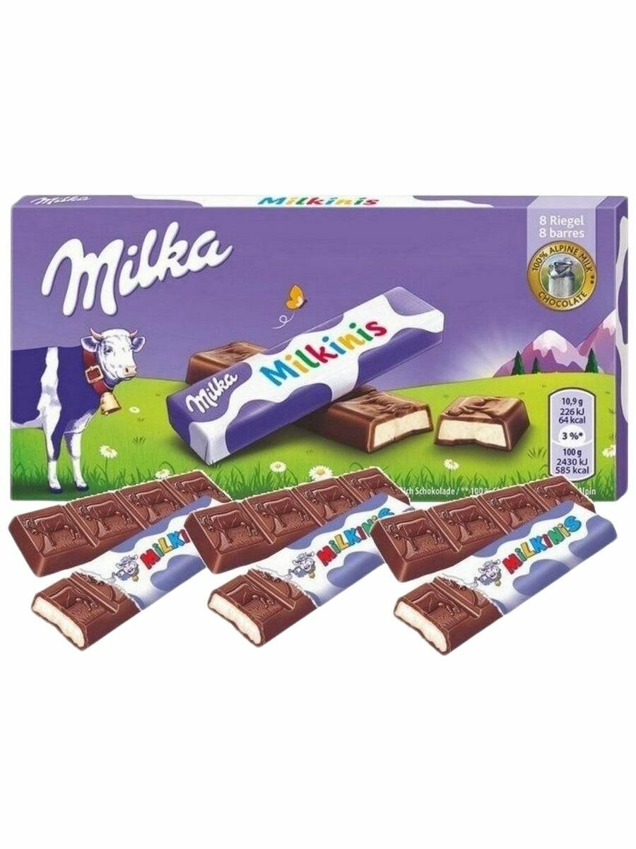 Шоколадная плитка Milka Milkinis молочный шоколад с молочно-кремовой начинкой, 87.5 гр. (Швейцария/Польша)