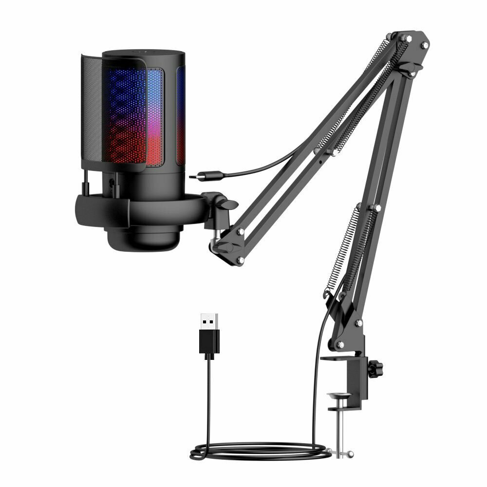 Микрофон ME6S, конденсаторный, настольный, USB Type-C, чёрный