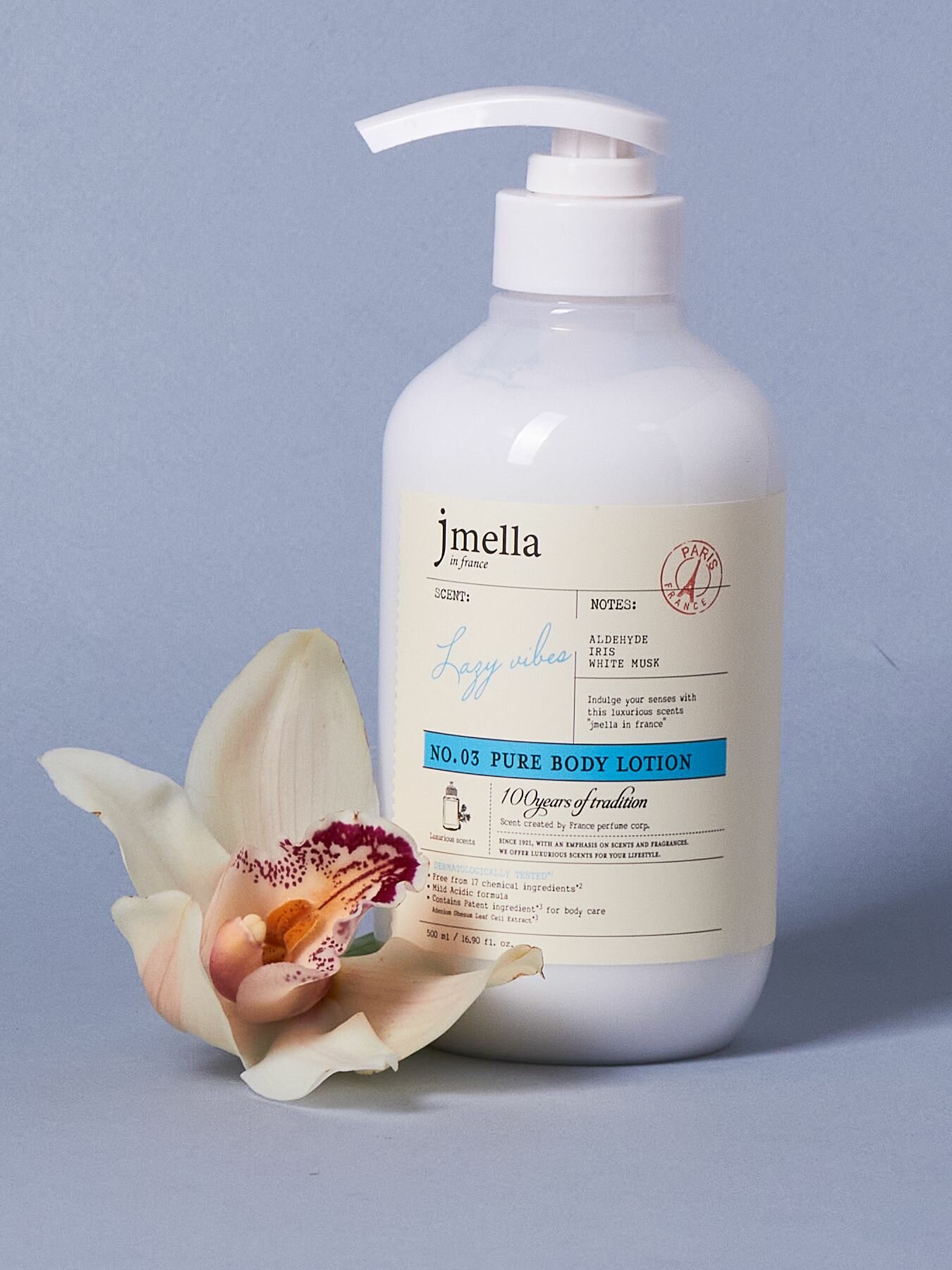 Jmella Лосьон для тела парфюмированный "Белый мускус и ирис" 500 мл In France Lazy Vibes Body Lotion