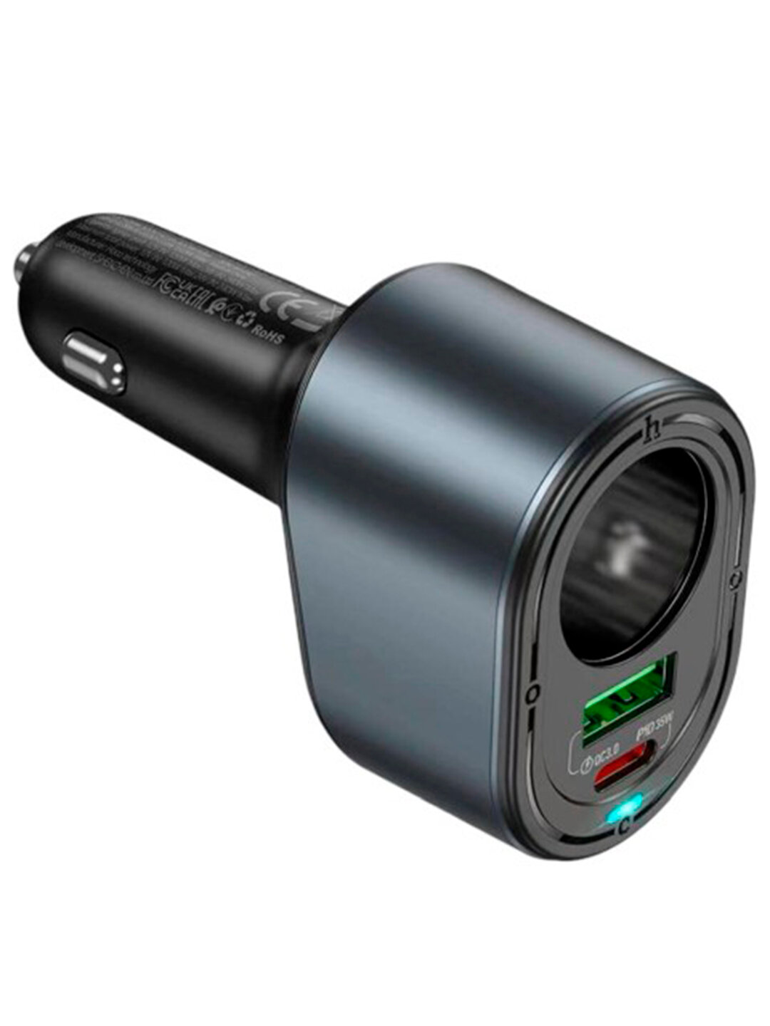 Hoco Разветвитель в прикуриватель HOCO Z56, PD 35W + USB QC3.0, черный