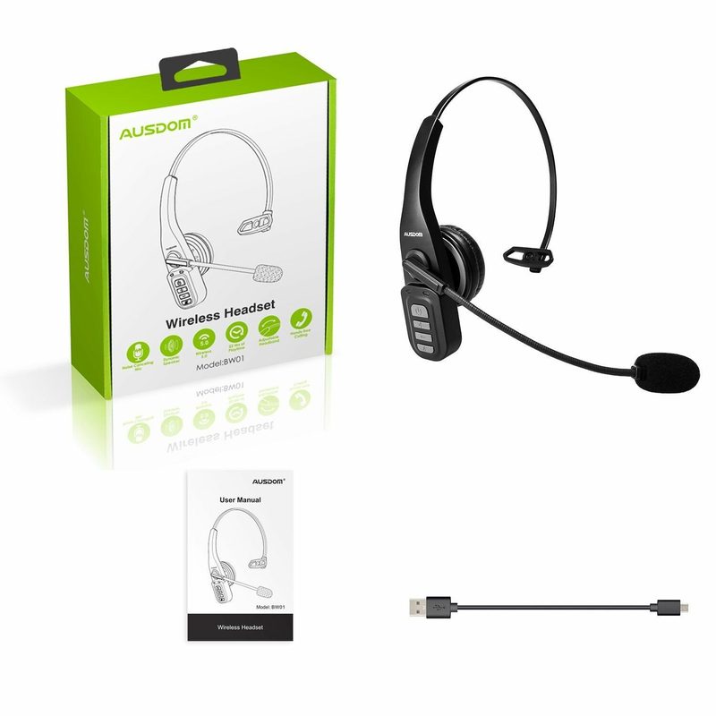 Bluetooth-гарнитура AUSDOM BW01 с шумоподавлением микрофона, черная