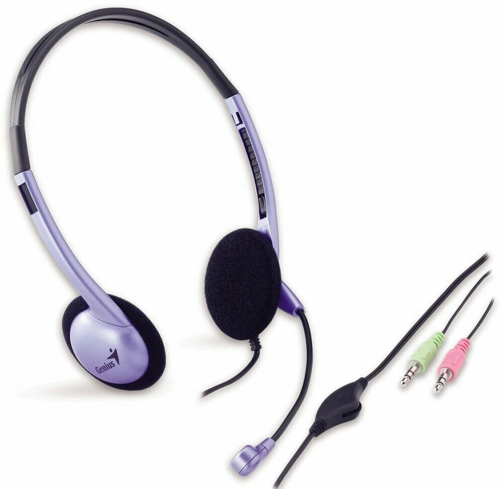Проводная гарнитура Genius HS-02B, 3.5 мм, подвижное крепление микрофона