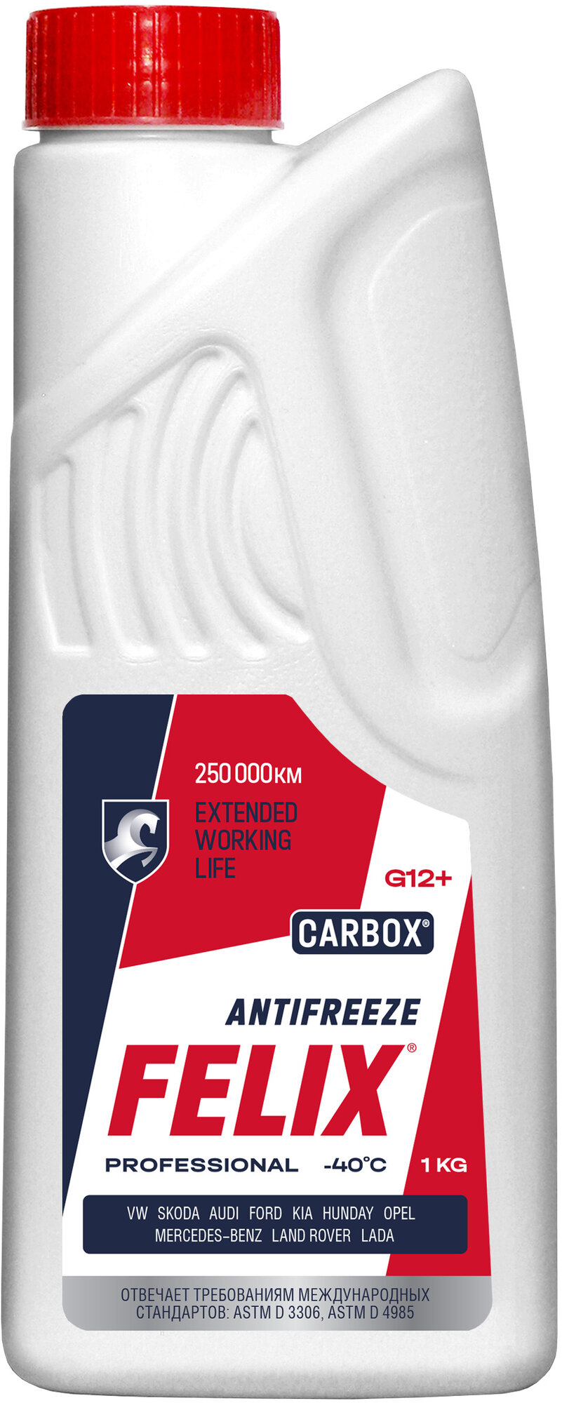 Антифриз Felix CARBOX G12+ готовый -40C красный 1 кг 430206032