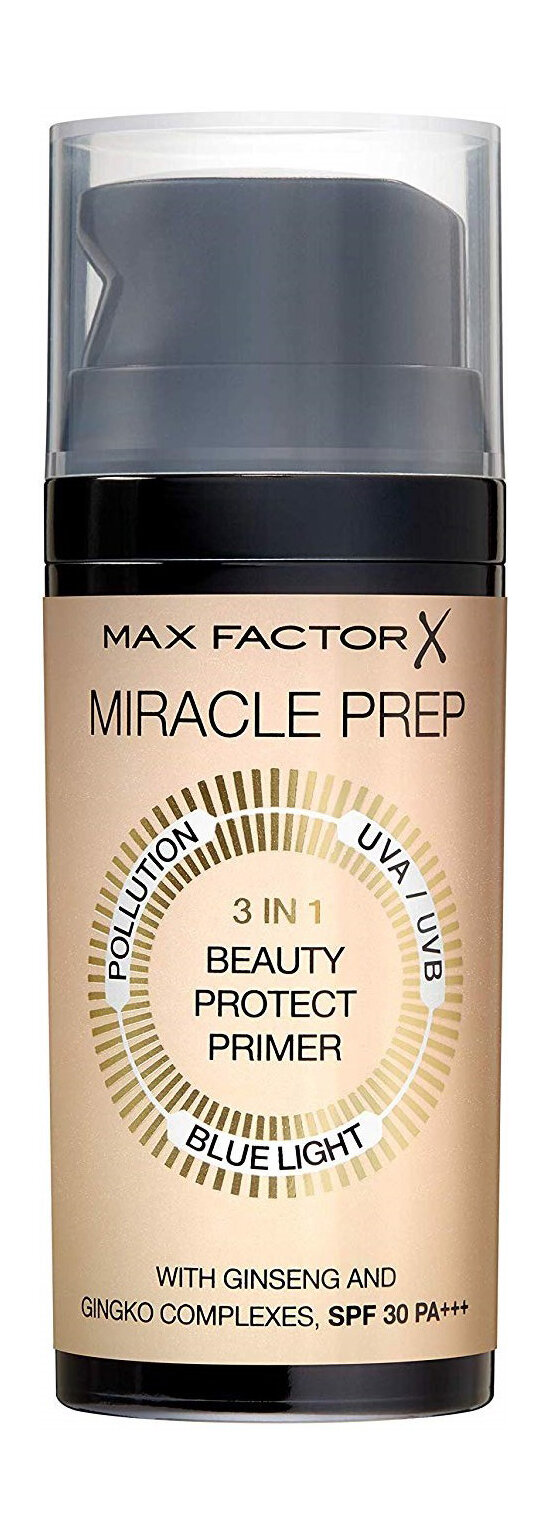 MAX FACTOR Основа под макияж Miracle Prep 3IN1 Beauty Protect Primer, 30 мл, 01 Бесцветный