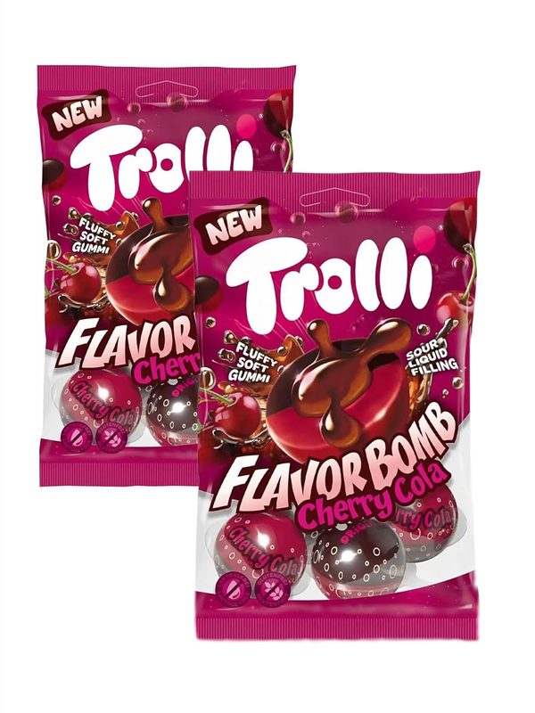Мармелад Trolli Flavourbomb Cherry Сola /Тролли вишня-кола с жидким центром, 75г х 2 шт