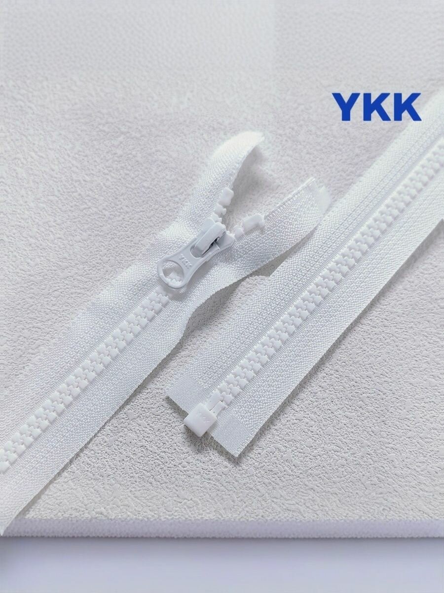 Разъемная застежка молния YKK Тип 5, 50 см, белая нейлоновая с одним бегунком трактор для куртки, пуховика, жилета